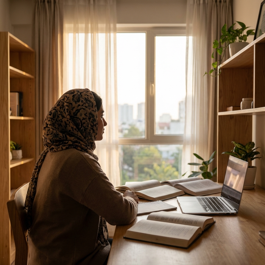 A hopeful Afghan student looking towards a bright future
